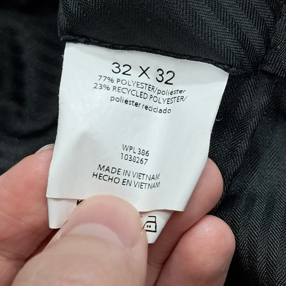 Haggar Mens Eclo Stria Classic Fit Dress Pants Black 32x32 1038267 Flat‎ Front